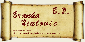 Branka Miulović vizit kartica